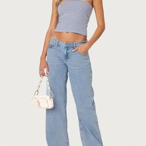 Edikted Light Blue Straight Leg Jeans
